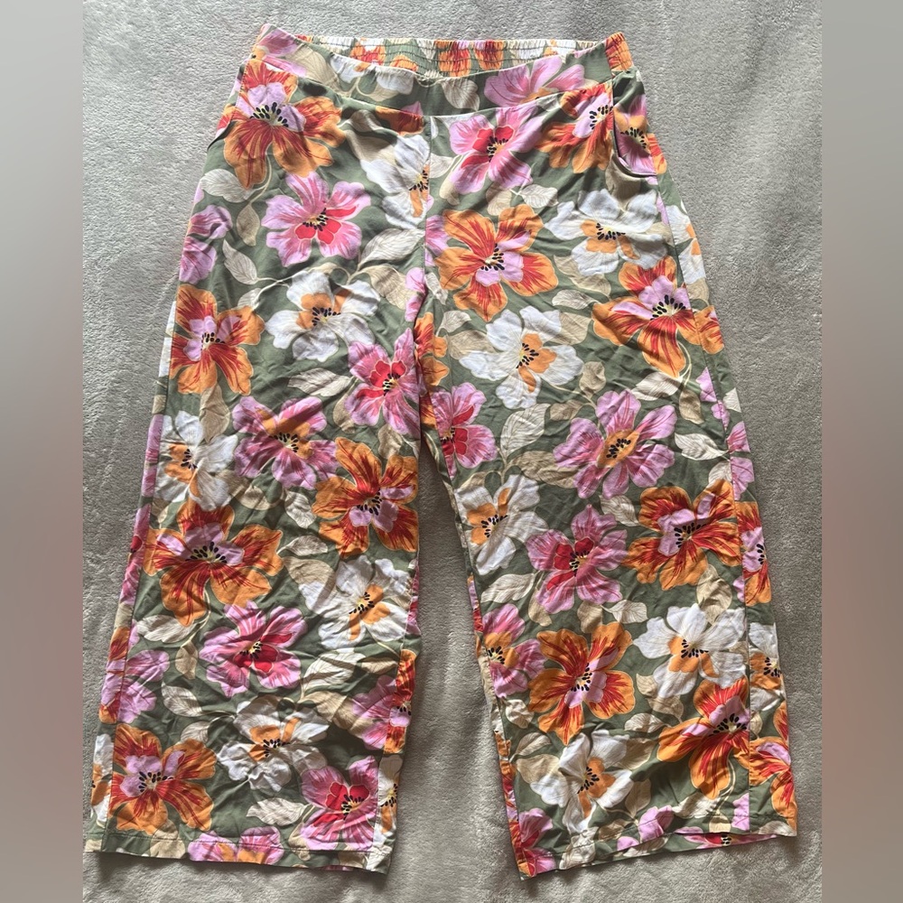 Lane Bryant Floral Casual Bottoms - Pink, Orange, Green